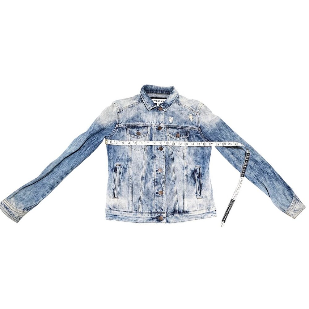 Express Jeans Light Wash Denim Jacket S - Picture 6 of 10